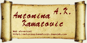 Antonina Kamatović vizit kartica
